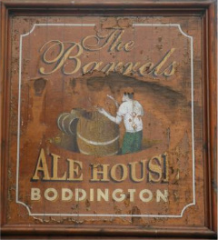 The pub sign. The Barrels Ale House, Berwick-upon-Tweed, Northumberland