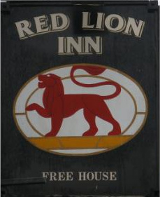 The pub sign. Red Lion Inn, Alnmouth, Northumberland
