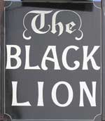 The pub sign. The Black Lion, Lynsted, Kent