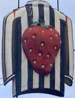 The pub sign. The Strawberry, Newcastle-upon-Tyne, Tyne and Wear