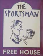 The pub sign. The Sportsman, Huddersfield, West Yorkshire