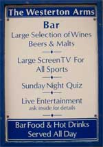 The pub sign. The Westerton Arms, Bridge of Allan, Stirling
