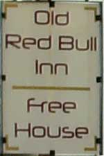 The pub sign. Old Red Bull Inn, Morpeth, Northumberland