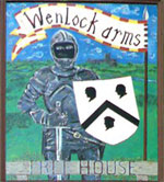 The pub sign. The Wenlock Arms, Hoxton, Central London