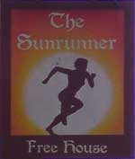 The pub sign. The Sunrunner, Hitchin, Hertfordshire