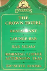 The pub sign. The Crown Hotel, Uppingham, Rutland
