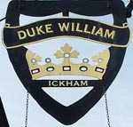 The pub sign. The Duke William, Ickham, Kent