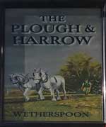 The pub sign. The Plough & Harrow, Hammersmith, Greater London