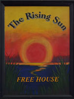 The pub sign. The Rising Sun, East Stourmouth, Kent