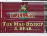 The pub sign. The Mad Bishop & Bear, Paddington, Central London