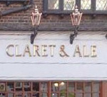 The pub sign. Claret & Ale (formerly Claret Free House), Addiscombe, Greater London