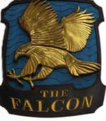 The pub sign. The Falcon, Battersea, Greater London