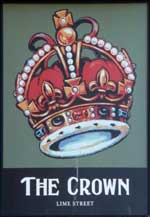 The pub sign. Crown Hotel, Liverpool, Merseyside