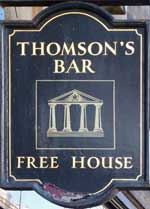 The pub sign. Thomson's Bar, Edinburgh, Edinburgh, City of