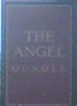 The pub sign. The Angel, Oundle, Northamptonshire