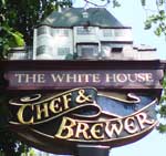 The pub sign. The White House, Leeds, West Yorkshire