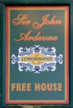 The pub sign. The Sir John Arderne, Newark, Nottinghamshire