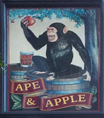 The pub sign. The Ape & Apple, Manchester, Greater Manchester