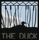 The pub sign. The Duck, Pett Bottom, Kent