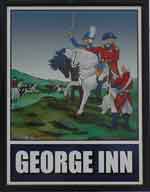 The pub sign. George Inn, Chideock, Dorset