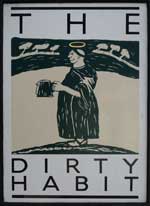The pub sign. The Dirty Habit, Hollingbourne, Kent