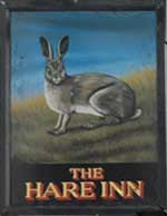 The pub sign. The Hare Inn, Linslade, Bedfordshire
