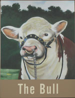 The pub sign. The Bull, Barming, Kent