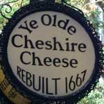 The pub sign. Ye Olde Cheshire Cheese, Fleet Street, Central London