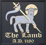 The pub sign. The Lamb, Eastbourne, East Sussex