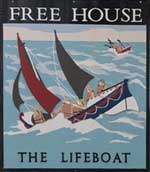 The pub sign. The Lifeboat, Folkestone, Kent