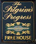 The pub sign. The Pilgrim's Progress, Bedford, Bedfordshire