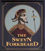 The pub sign. The Sweyn Forkbeard, Gainsborough, Lincolnshire