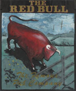 The pub sign. The Red Bull, Eccles, Kent