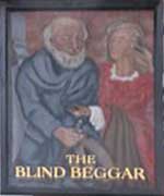 The pub sign. The Blind Beggar, Whitechapel, Greater London