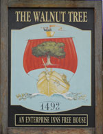 The pub sign. The Walnut Tree, Yalding, Kent
