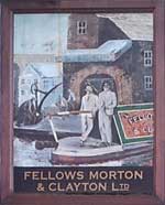 The pub sign. Fellows, Morton & Clayton Ltd., Nottingham, Nottinghamshire