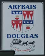 The pub sign. Douglas Arms Hotel, Bethesda, Gwynedd