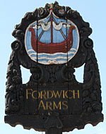 The pub sign. Fordwich Arms, Fordwich, Kent