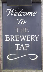 The pub sign. The Brewery Tap, Ipswich, Suffolk