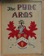 The pub sign. Pyne Arms, East Down, Devon