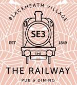 The pub sign. The Railway, Blackheath, Greater London