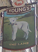 The pub sign. The Lamb, Bloomsbury, Central London