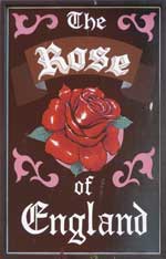 The pub sign. The Rose of England, Ramsgate, Kent