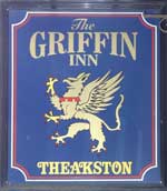 The pub sign. The Griffin Inn, Shustoke, Warwickshire