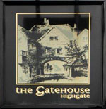 The pub sign. The Gatehouse, Highgate, Greater London