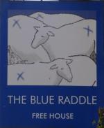 The pub sign. Blue Raddle, Dorchester, Dorset