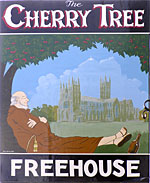 The pub sign. Cherry Tree, Canterbury, Kent