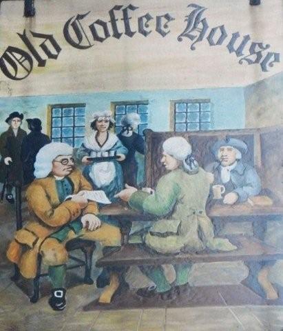 The pub sign. The Old Coffee House, Soho, Central London