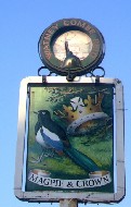 The pub sign. Magpie & Crown, Brentford, Greater London