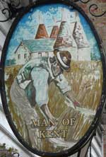 The pub sign. Man of Kent, Tonbridge, Kent